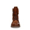 Braune Combat Boots mit Kunstfell