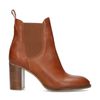 Cognacfarbene Stiefeletten mit Absatz