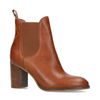 Cognacfarbene Stiefeletten mit Absatz