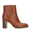 Cognacfarbene Stiefeletten mit Absatz