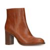 Cognacfarbene Stiefeletten mit Absatz