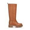 Cognacfarbene Stiefel mit Plateausohle