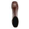 Cognacfarbene Stiefeletten mit Blockabsatz
