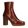 Cognacfarbene Stiefeletten mit Absatz