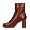 Cognacfarbene Stiefeletten mit Absatz