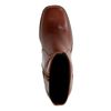 Cognacfarbene Stiefeletten mit Absatz