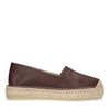 Dunkelbraune Plateau-Espadrilles aus Leder