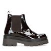Dunkelbraune Chelsea Boots aus Lackleder