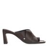 Braune Leder-Mules mit breiten Riemchen
