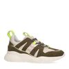 Grüne Sneaker mit rosafarbenen Details