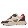 Beige Sneaker mit grünen Akzenten und fluffy Details