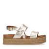 Goldene Plateausandalen aus Leder