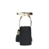 Goldfarbene Metallic-Pumps mit Plateauabsatz