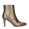 Goldfarbene Lederstiefeletten mit Pfennigabsatz