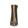 Goldfarbene Lederstiefeletten mit Pfennigabsatz