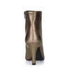 Goldfarbene Lederstiefeletten mit Pfennigabsatz