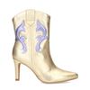 Goldfarbene Cowboystiefeletten mit Pfennigabsatz