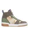 Halbhohe grüne Sneaker mit Details in Metallic und Lila