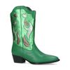 Grüne Leder-Cowboystiefel mit Metallic-Details