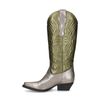 Grüne Western Boots in Metallic-Optik