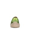 Grüne Leder-Espadrilles in Metallic-Optik