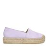 Lilafarbene Plateau-Espadrilles aus Leder