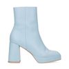 Hellblaue Stiefeletten mit Blockabsatz