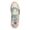Mehrfarbige Veloursleder-Sneaker mit beigefarbenen Details