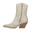 Offwhite Western Boots aus Leder mit Kroko-Detail