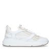 Offwhite Ledersneaker mit beigefarbenen Details