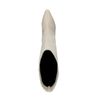 Offwhite Lederstiefel mit Kitten Heel und hohem Schaft