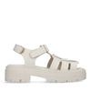 Offwhite Plateausandalen aus Leder