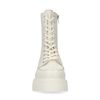 Lattefarbene Leder-Schnürstiefeletten