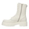 Lattefarbene Leder-Schnürstiefeletten