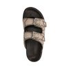 Lattefarbene Ledersandalen mit Ziernähten