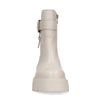 Lattefarbene Lederstiefeletten mit Schnalle
