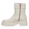 Lattefarbene Lederstiefeletten mit Schnalle