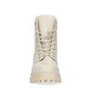 Offwhite Leder-Schnürboots mit Kunstfellfutter