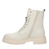 Offwhite Leder-Schnürboots mit Kunstfellfutter
