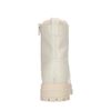 Offwhite Leder-Schnürboots mit Kunstfellfutter