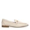 Offwhite Leder-Loafer mit goldfarbener Schnalle
