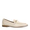 Offwhite Leder-Loafer mit goldfarbener Schnalle