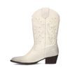 Offwhite Westernstiefeletten mit Nieten