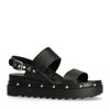 Schwarze Plateausandalen mit Nieten