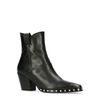 Kurze schwarze Lederstiefel mit Nieten