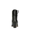Kurze schwarze Lederstiefel mit Nieten