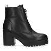 Schwarze Stiefeletten mit Blockabsatz und Reißverschluss