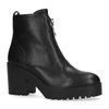 Schwarze Stiefeletten mit Blockabsatz und Reißverschluss