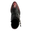 Schwarze Buckle Boots mit roten Details