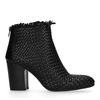 Schwarze Stiefeletten mit geflochtener Struktur